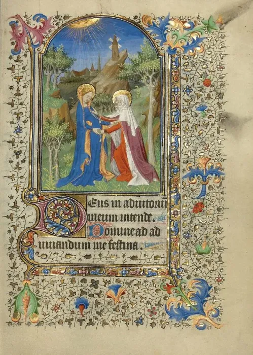 Framed Print : The Visitation; Book of Hours, about 1420-1430. Creator: Master of the Harvard Hannibal Framed Print : The Visitation; Book of Hours, about 1420-1430. Creator: Master of the Harvard Hannibal