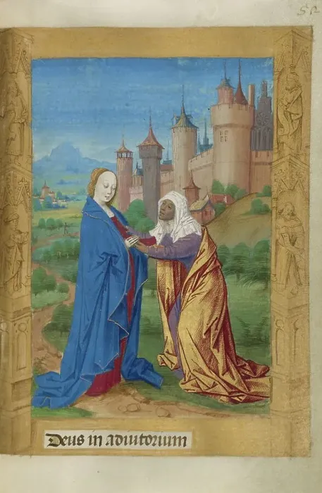 Framed Print : The Visitation; Book of Hours, 1478. Creator: Master of Guillaume Lambert Framed Print : The Visitation; Book of Hours, 1478. Creator: Master of Guillaume Lambert