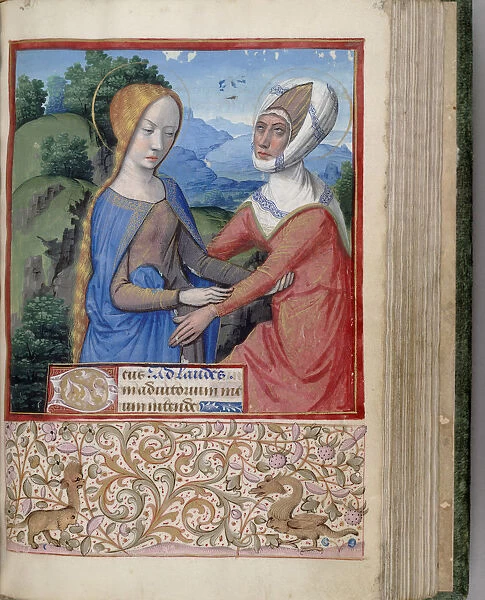 The Visitation (Book of Hours), 1485-1499. Artist: Bourdichon, Jean (1457-1521)