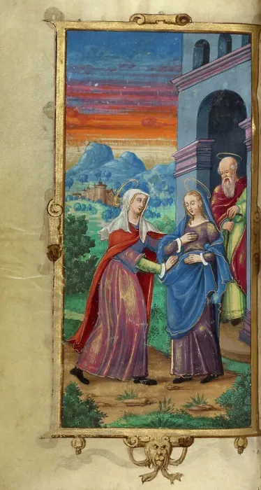 Framed Print : The Visitation; Book of Hours, 1544. Creator: Unknown Framed Print : The Visitation; Book of Hours, 1544. Creator: Unknown
