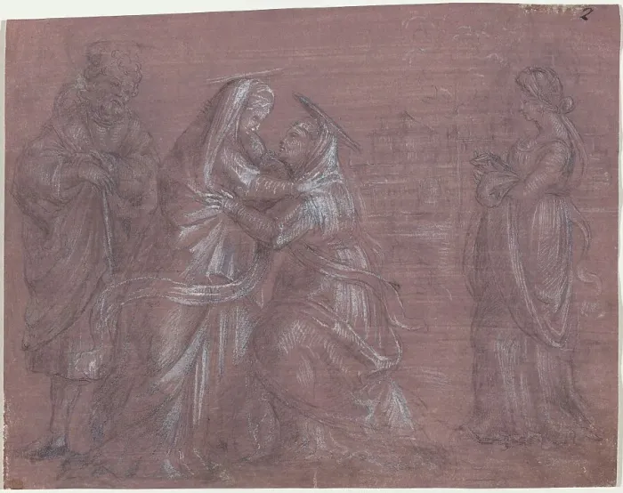 Framed Print : The Visitation, c. 1520. Creator: Unknown Framed Print : The Visitation, c. 1520. Creator: Unknown