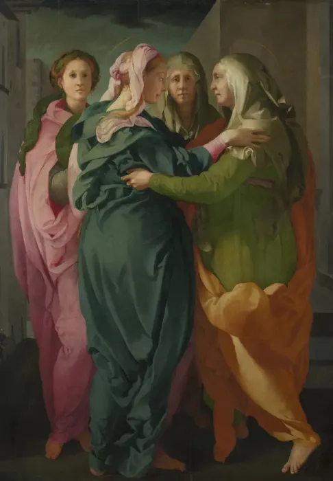 Framed Print : The Visitation, ca 1528-1529. Artist: Pontormo (1494-1557) Framed Print : The Visitation, ca 1528-1529. Artist: Pontormo (1494-1557)