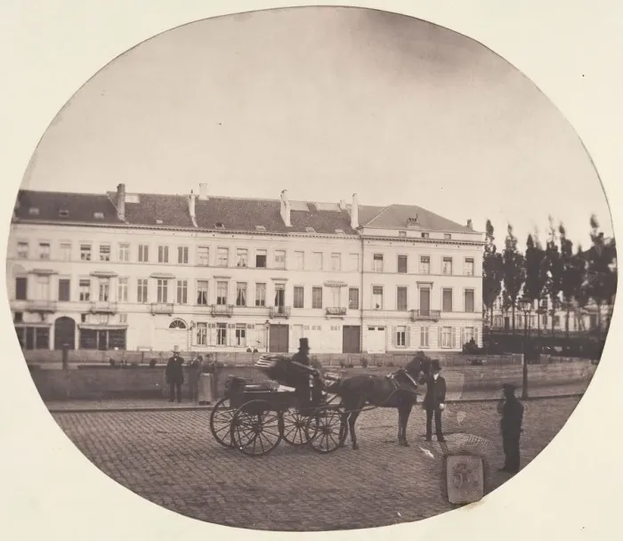 Framed Print : Visite d un ami de Lille, 1854. Creator: Louis-Pierre-Theophile Dubois de Nehaut Framed Print : Visite d un ami de Lille, 1854. Creator: Louis-Pierre-Theophile Dubois de Nehaut