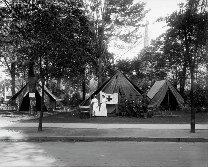 Framed Print : Visiting Nurses Association, Grand Army of the Republic National Encampment, 1914... Mich. 1914. Creator: Unknown Framed Print : Visiting Nurses Association, Grand Army of the Republic National Encampment, 1914... Mich. 1914. Creator: Unknown