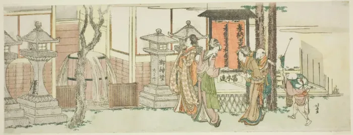 Framed Print : Visiting Oji Inari Shrine, Japan, 1801 / 05. Creator: Hokusai Framed Print : Visiting Oji Inari Shrine, Japan, 1801 / 05. Creator: Hokusai