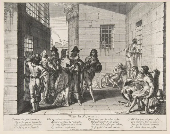 Framed Print : Visiting Prisoners, 1635. Creator: Abraham Bosse Framed Print : Visiting Prisoners, 1635. Creator: Abraham Bosse