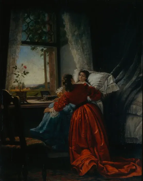 Framed Print : Visiting the Sick, 1885. Artist: Klodt, Mikhail Petrovich, Baron (1835-1914) Framed Print : Visiting the Sick, 1885. Artist: Klodt, Mikhail Petrovich, Baron (1835-1914)