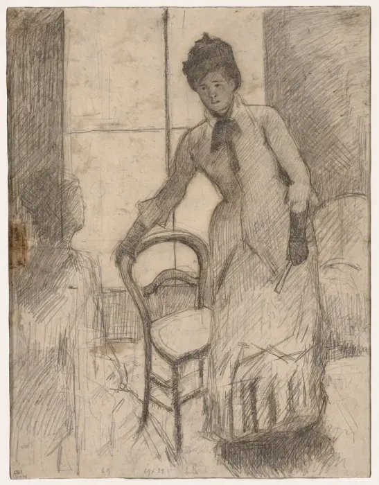 Framed Print : The Visitor (recto); The Visitor (verso), c. 1881. Creator: Mary Cassatt (American, 1844-1926) Framed Print : The Visitor (recto); The Visitor (verso), c. 1881. Creator: Mary Cassatt (American, 1844-1926)