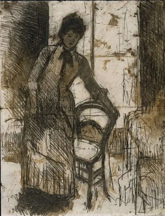Framed Print : The Visitor (verso), c. 1881. Creator: Mary Cassatt (American, 1844-1926) Framed Print : The Visitor (verso), c. 1881. Creator: Mary Cassatt (American, 1844-1926)