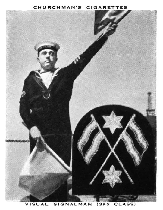 Framed Print : Visual Signalman, (3rd Class), 1937. Artist: WA & AC Churchman Framed Print : Visual Signalman, (3rd Class), 1937. Artist: WA & AC Churchman