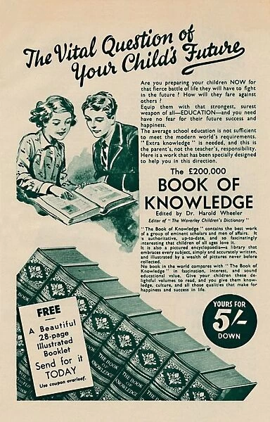 The Vital Question of your Childs Future - The Book of Knowledge, 1935