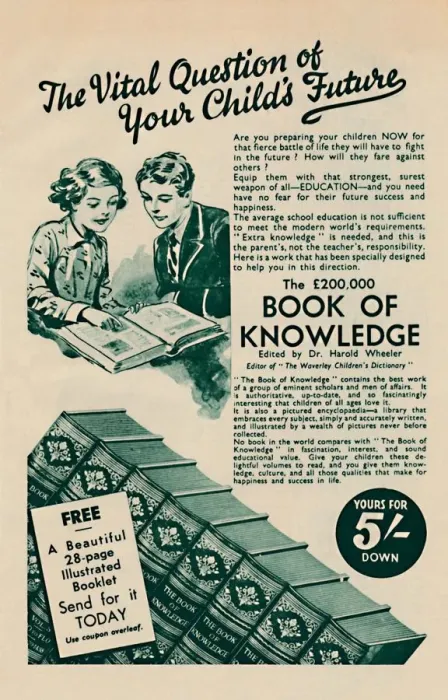 Framed Print : The Vital Question of your Childs Future - The Book of Knowledge, 1935 Framed Print : The Vital Question of your Childs Future - The Book of Knowledge, 1935