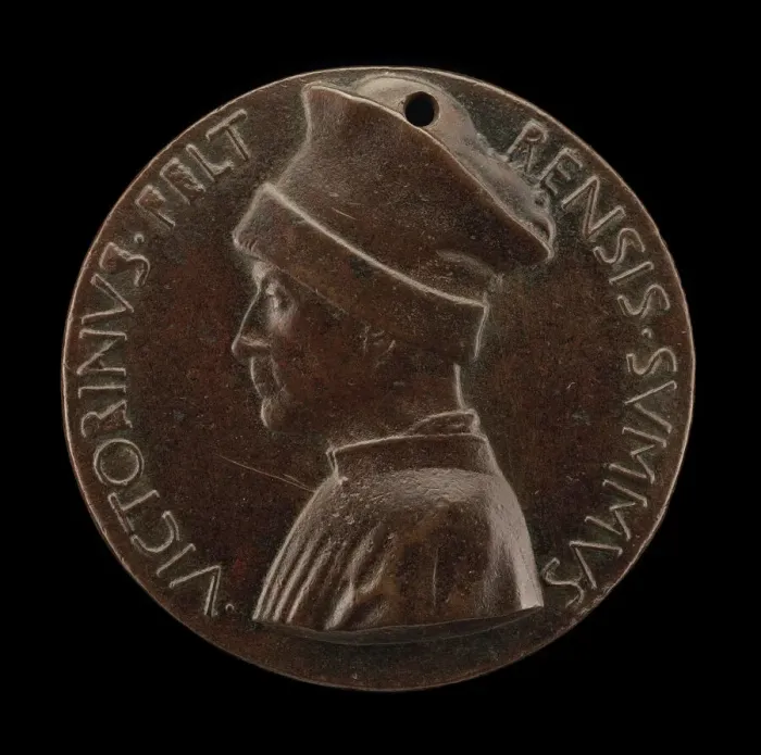 Framed Print : Vittorino de Rambaldoni da Feltre, 1379-1446, Humanist [obverse], c. 1446