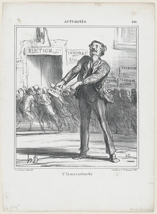 Framed Print : V'la ma cartouche, 1869. Creator: Honore Daumier. V'la ma cartouche, 1869. Creator: Honore Daumier Framed Print : V'la ma cartouche, 1869. Creator: Honore Daumier. V'la ma cartouche, 1869. Creator: Honore Daumier