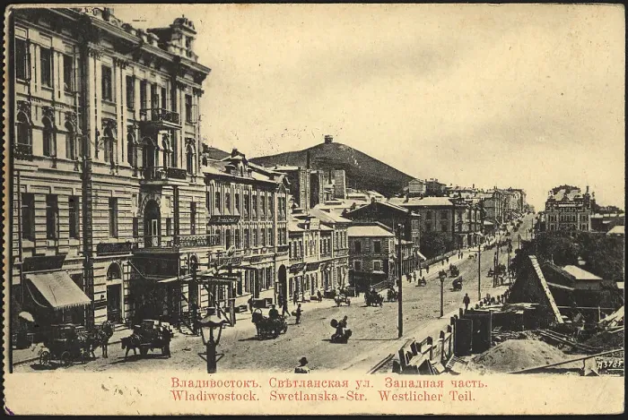 Framed Print : Vladivostok. Svetlanskaya street. West Side, 1904-1909. Creator: Unknown Framed Print : Vladivostok. Svetlanskaya street. West Side, 1904-1909. Creator: Unknown