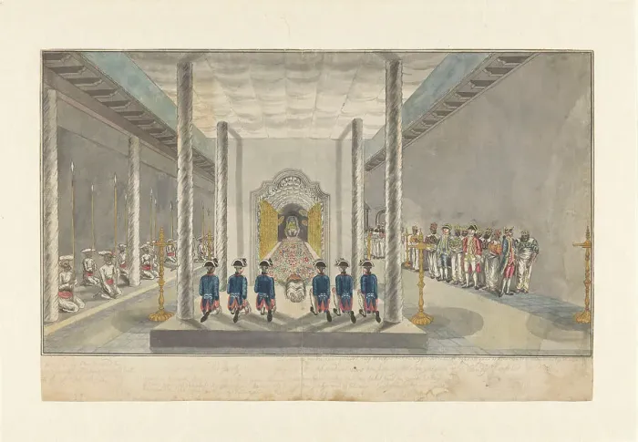 Framed Print : VOC Delegation at An Audience With The King of Kandy, Sri Rajadi Raja Sinha, 1785-1786. Creator: Jan Brandes Framed Print : VOC Delegation at An Audience With The King of Kandy, Sri Rajadi Raja Sinha, 1785-1786. Creator: Jan Brandes