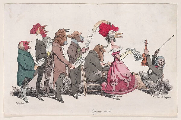 Vocal Concert from Metamorphoses of the Day, 1829. Creator: Pierre Langlumé