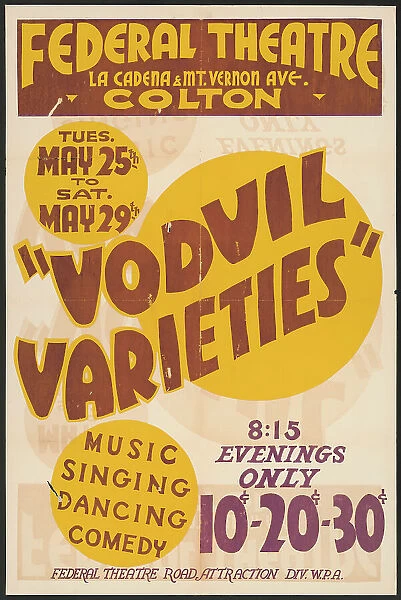 Vodvil Varieties, [193-]. Creator: Unknown
