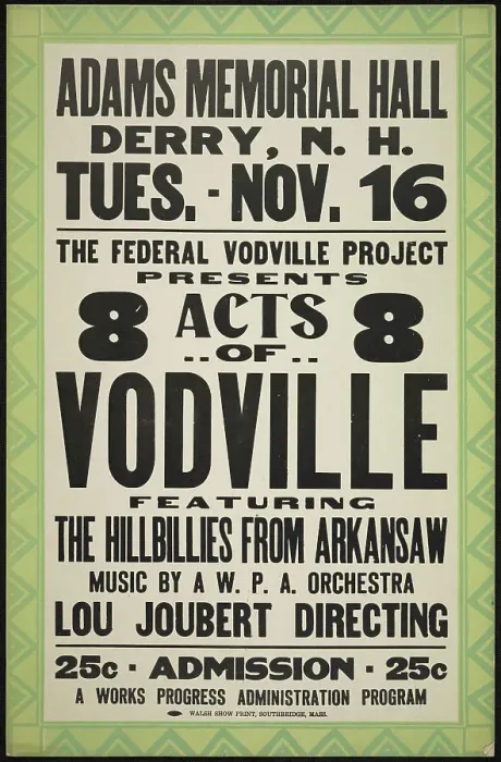 Framed Print : Vodville Show, Derry, NH, [193-]. Creator: Unknown