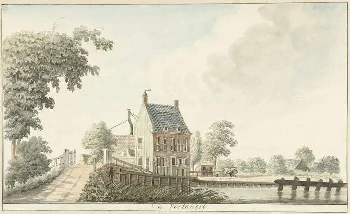 Framed Print : De Voetangel Inn on the Utrecht canal, 1782. Creator: Hendrik Tavenier Framed Print : De Voetangel Inn on the Utrecht canal, 1782. Creator: Hendrik Tavenier