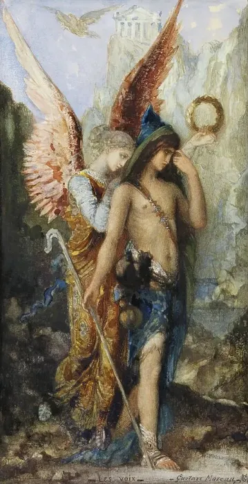Framed Print : The Voices, 1880. Creator: Gustave Moreau Framed Print : The Voices, 1880. Creator: Gustave Moreau