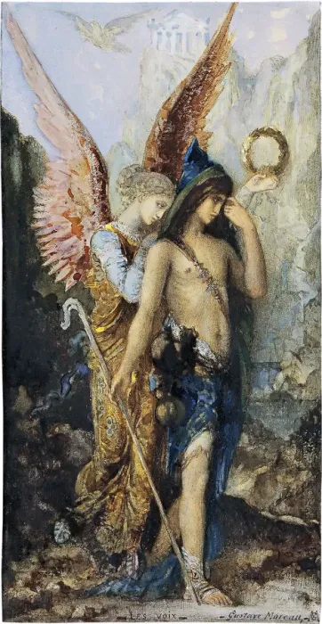 Framed Print : The Voices, c. 1880. Artist: Moreau, Gustave (1826-1898) Framed Print : The Voices, c. 1880. Artist: Moreau, Gustave (1826-1898)