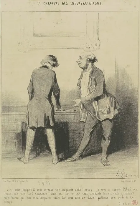 Framed Print : Voici votre comptre: Il vous revenait... 19th century. Creator: Honore Daumier Framed Print : Voici votre comptre: Il vous revenait... 19th century. Creator: Honore Daumier