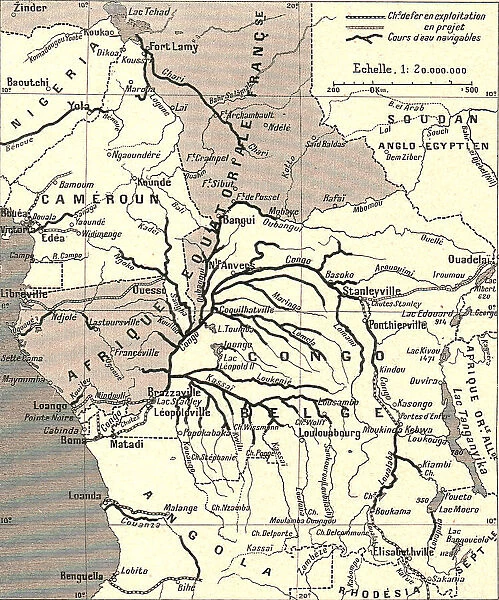 Voies de communication du bassin du Congo; L'Ouest Africain, 1914. Creator: Unknown