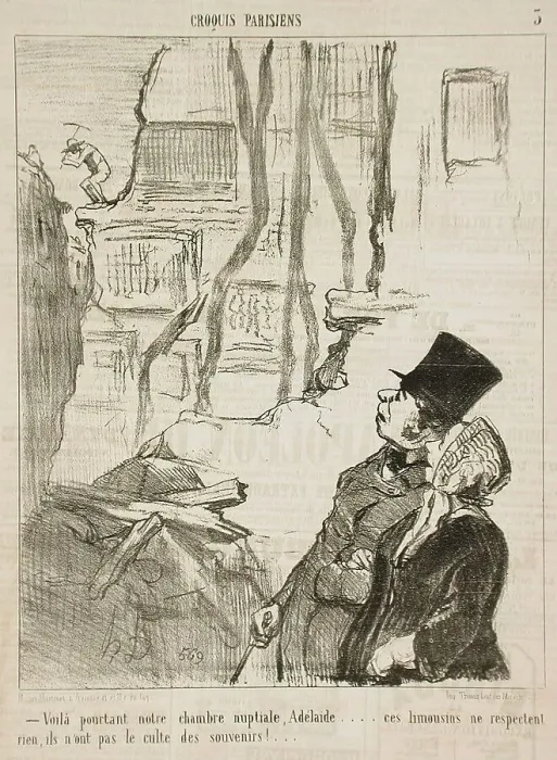 Framed Print : Voilà pourtant notre chambre nuptiale.. 1853. Creator: Honore Daumier Framed Print : Voilà pourtant notre chambre nuptiale.. 1853. Creator: Honore Daumier