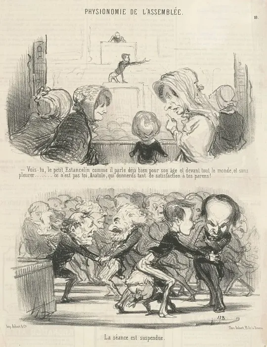 Framed Print : Vois-tu, le petit estancelin comme il parle... 19th century. Creator: Honore Daumier Framed Print : Vois-tu, le petit estancelin comme il parle... 19th century. Creator: Honore Daumier