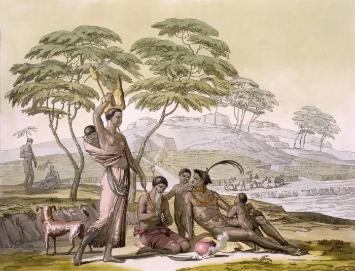 Framed Print : Vol II South East Coast: Cafre nation, c1820-40. Creator: Sir John Barrow (1764-1848) Framed Print : Vol II South East Coast: Cafre nation, c1820-40. Creator: Sir John Barrow (1764-1848)