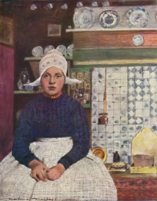 Framed Print : At Volendam, 1903. Artist: Mortimer L Menpes Framed Print : At Volendam, 1903. Artist: Mortimer L Menpes