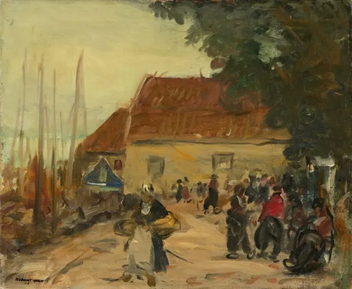 Framed Print : Volendam Street Scene, 1910. Creator: Robert Henri Framed Print : Volendam Street Scene, 1910. Creator: Robert Henri