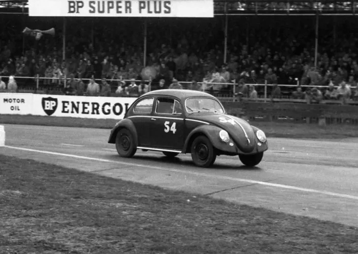 Framed Print : Volkswagen Beetle, M. J. Griffin, Goodwood Members Meeting 1958. Creator: Unknown Framed Print : Volkswagen Beetle, M. J. Griffin, Goodwood Members Meeting 1958. Creator: Unknown
