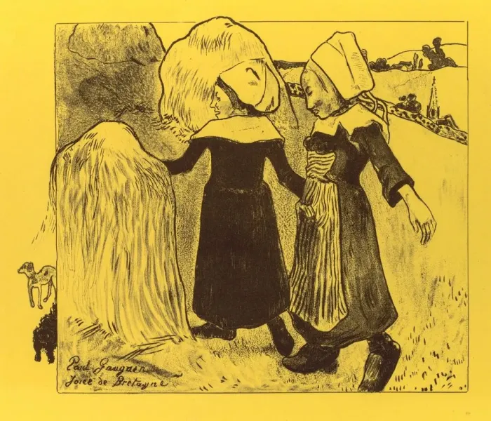 Framed Print : Volpini Suite: Joys of Brittany (Joies de Bretagne), 1889. Creator: Paul Gauguin (French Framed Print : Volpini Suite: Joys of Brittany (Joies de Bretagne), 1889. Creator: Paul Gauguin (French
