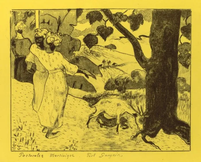 Framed Print : Volpini Suite: Martinique Pastoral (Pastorales Martinique), 1889. Creator: Paul Gauguin (French Framed Print : Volpini Suite: Martinique Pastoral (Pastorales Martinique), 1889. Creator: Paul Gauguin (French