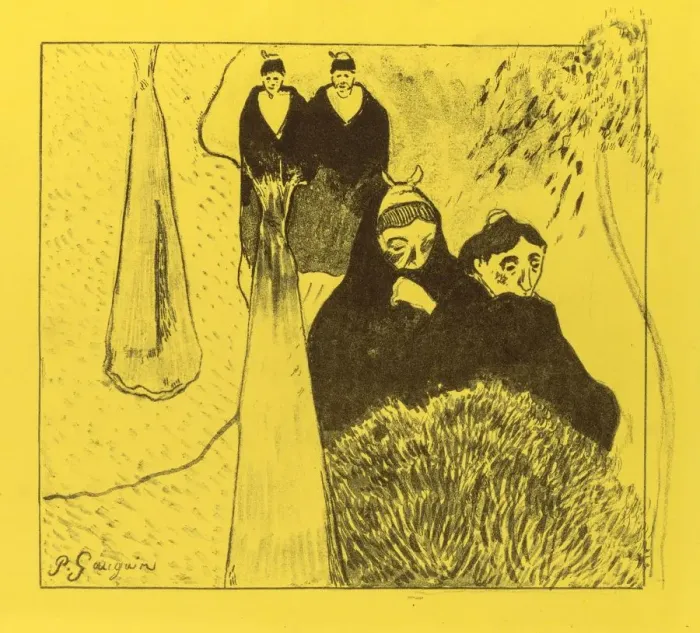 Framed Print : Volpini Suite: Old Women of Arles (Les Vieilles Filles [Arles]), 1889. Creator: Paul Gauguin