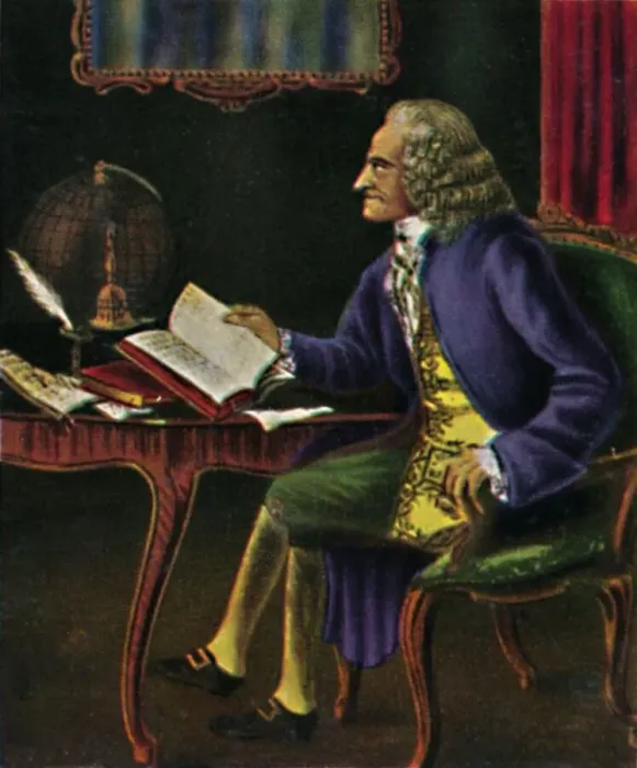Framed Print : Voltaire 1694-1778. - Gemalde von Carmontel, 1934 Framed Print : Voltaire 1694-1778. - Gemalde von Carmontel, 1934