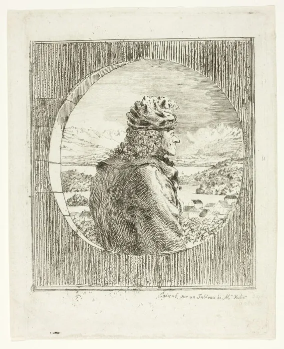Framed Print : Voltaire Seen in Profile, n. d. Creator: Jean Huber Framed Print : Voltaire Seen in Profile, n. d. Creator: Jean Huber