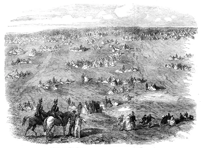 Framed Print : The Volunteer Field-Day at Brighton: people on the Downs, 1862. Creator: Unknown Framed Print : The Volunteer Field-Day at Brighton: people on the Downs, 1862. Creator: Unknown