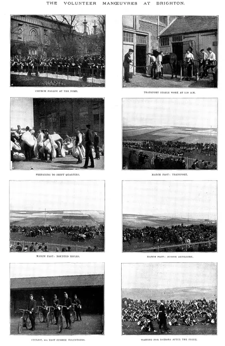 Framed Print : The Volunteer Manoeuvres at Brighton, 1895. Creator: Symmons & Thiele Framed Print : The Volunteer Manoeuvres at Brighton, 1895. Creator: Symmons & Thiele