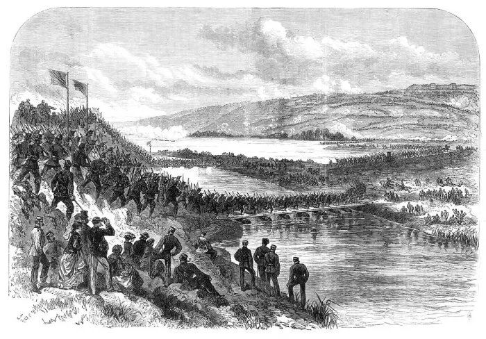 Framed Print : The Volunteer Review at Portsmouth: the sortie from Hilsea Lines, 1868. Creator: Unknown Framed Print : The Volunteer Review at Portsmouth: the sortie from Hilsea Lines, 1868. Creator: Unknown