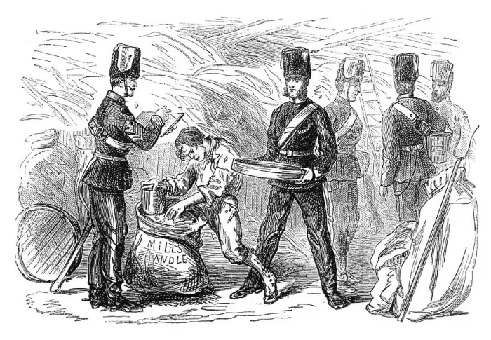 Framed Print : The Volunteer Review: serving out the feeds, 1871. Creator: Unknown Framed Print : The Volunteer Review: serving out the feeds, 1871. Creator: Unknown