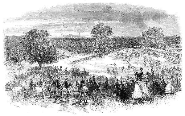 The Volunteer Sham Fight in Camden Park - skirmishers covering the retreat, 1860. Creator: Unknown