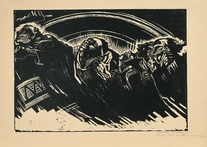 Framed Print : The volunteers, 1922-1923. Creator: Kollwitz, Käthe (1867-1945) Framed Print : The volunteers, 1922-1923. Creator: Kollwitz, Käthe (1867-1945)