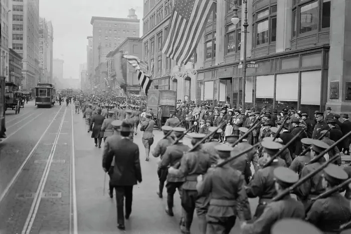 Framed Print : Volunteers, New York, 1917 and 1918. Creator: Bain News Service Framed Print : Volunteers, New York, 1917 and 1918. Creator: Bain News Service