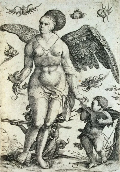 Framed Print : Voluptas, early16th century Framed Print : Voluptas, early16th century