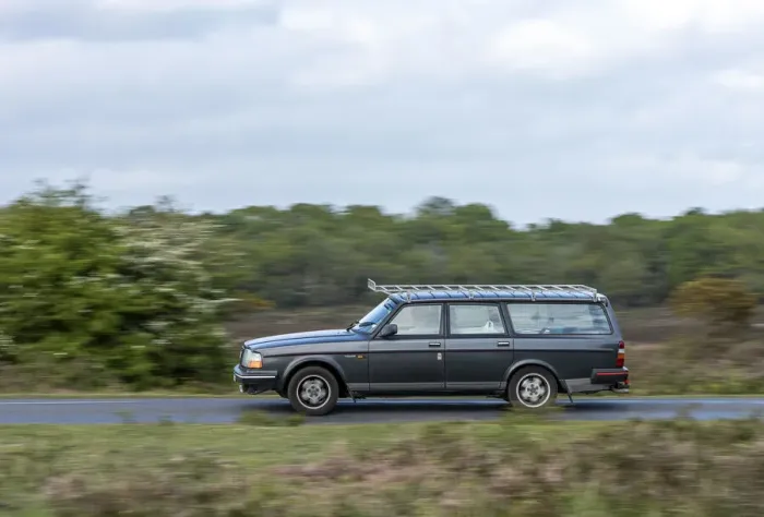 Framed Print : Volvo 244 Estate driving in New Forest, 2012. Creator: Tim Woodcock Framed Print : Volvo 244 Estate driving in New Forest, 2012. Creator: Tim Woodcock