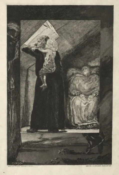 Framed Print : Vom Tode I, (Opus II, 1889) No. 9. Creator: Max Klinger (German, 1857-1920) Framed Print : Vom Tode I, (Opus II, 1889) No. 9. Creator: Max Klinger (German, 1857-1920)
