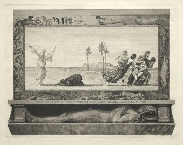 Framed Print : Vom Tode I, (Opus II, 1889) No. 10. Creator: Max Klinger (German, 1857-1920) Framed Print : Vom Tode I, (Opus II, 1889) No. 10. Creator: Max Klinger (German, 1857-1920)